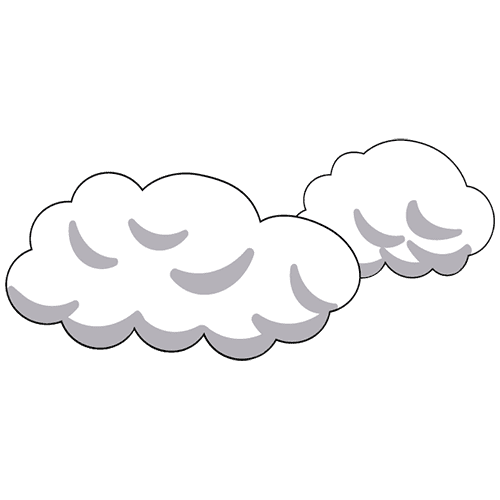 Illustration of two clouds.