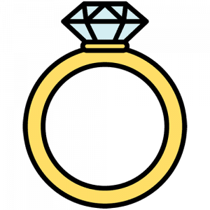 A graphic of a diamond wedding ring.