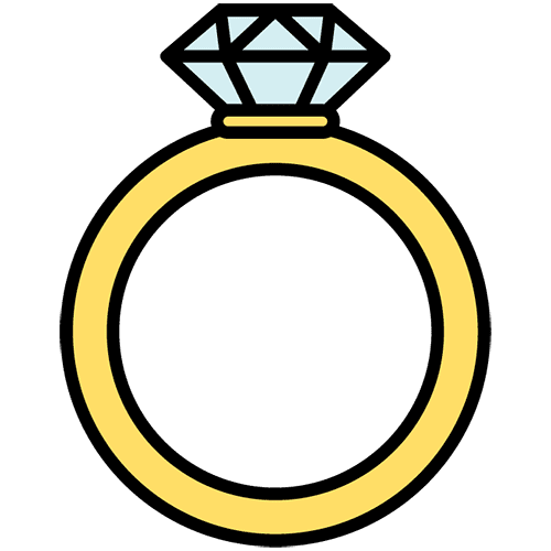 A graphic of a diamond wedding ring.