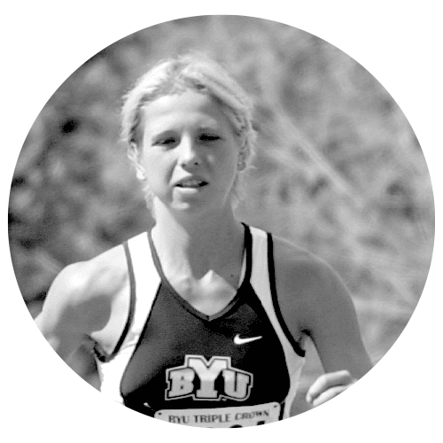 A black and white image of runner Michaela Mannova.