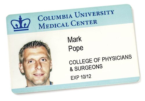 Mark Pope's Columbia University Medical School student ID.