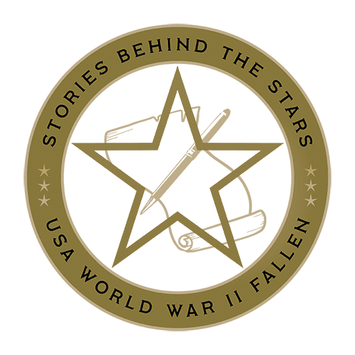 A logo features a star within a circle and reads, "Stories behind the stars, USA World War II Fallen."