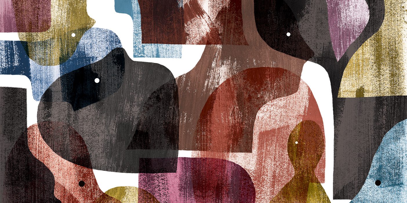An abstract illustration depicting a diverse group of human beings, all colors and shapes.