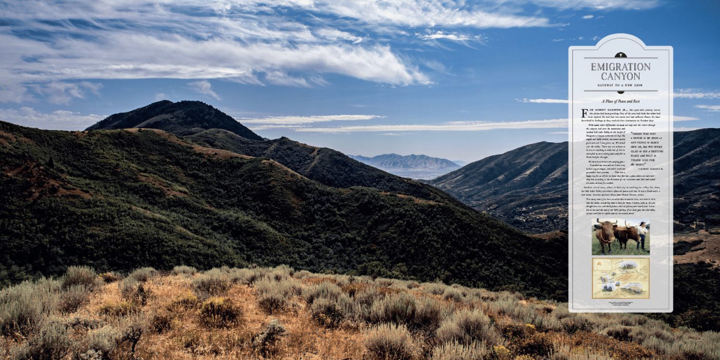 A view into Salt Lake Valley from the top of Emigration Canyon.