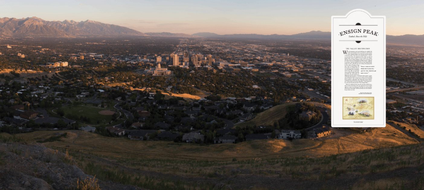 View from Ensign Peak looking down on Salt Lake City, Utah.