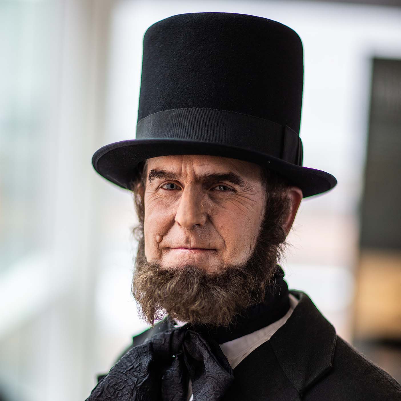 Tom Holmoe dressed up as Abraham Lincoln for Halloween..