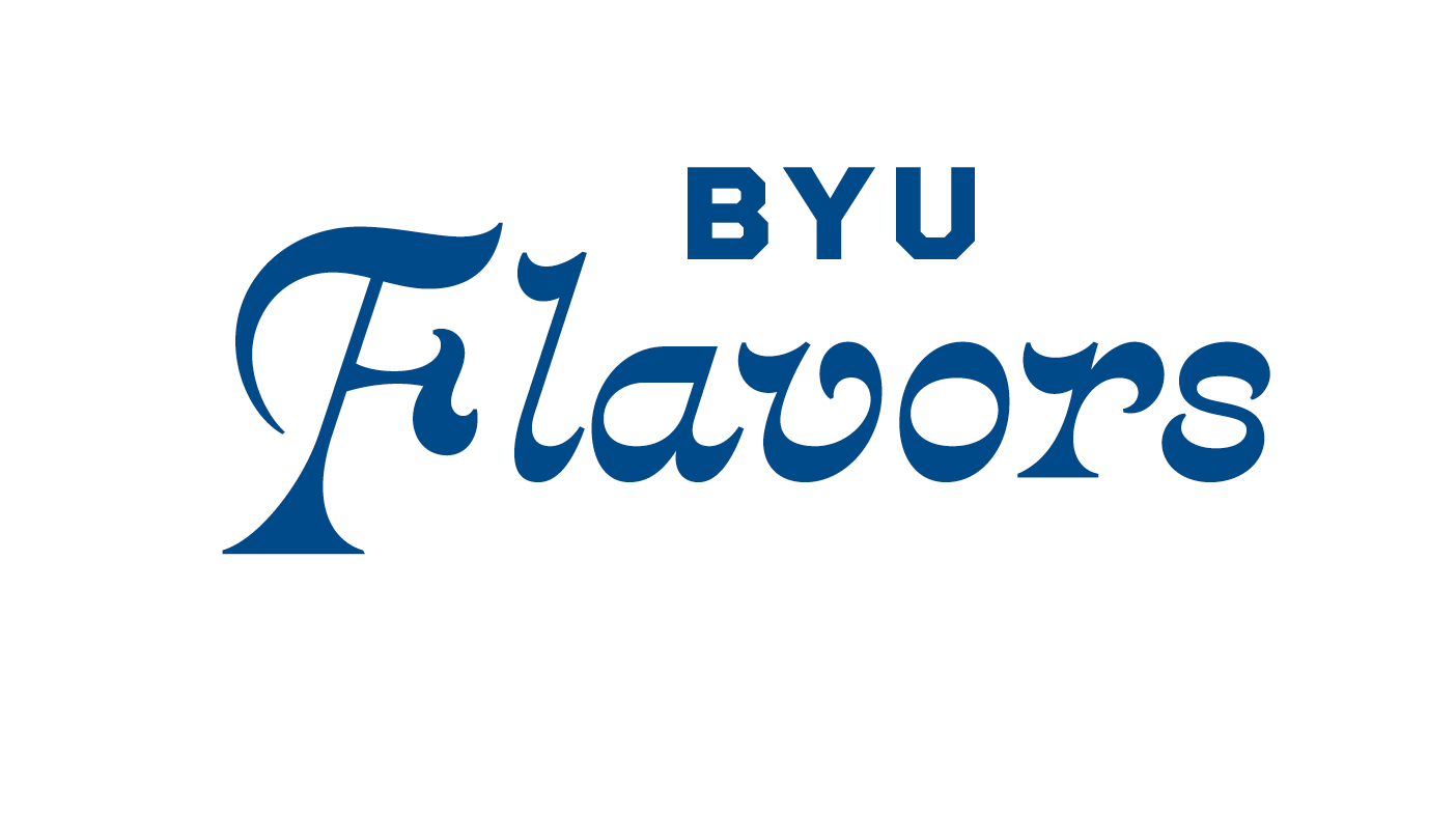 Designed text that says "BYU Flavors"