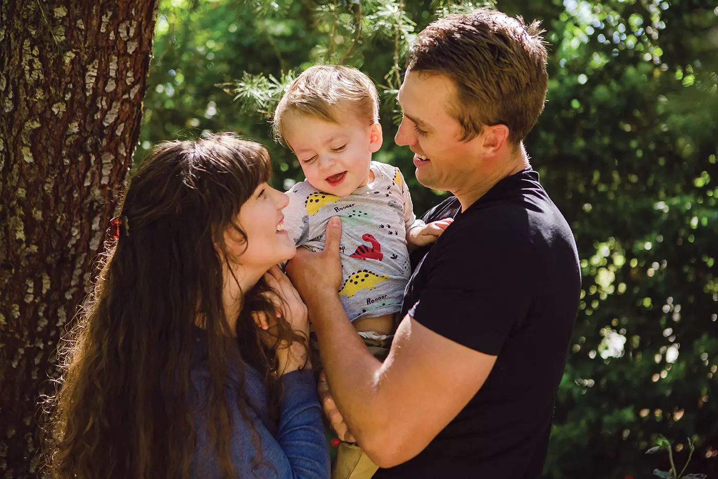 The Markham family: Brittany, Damian (toddler), and Brock.