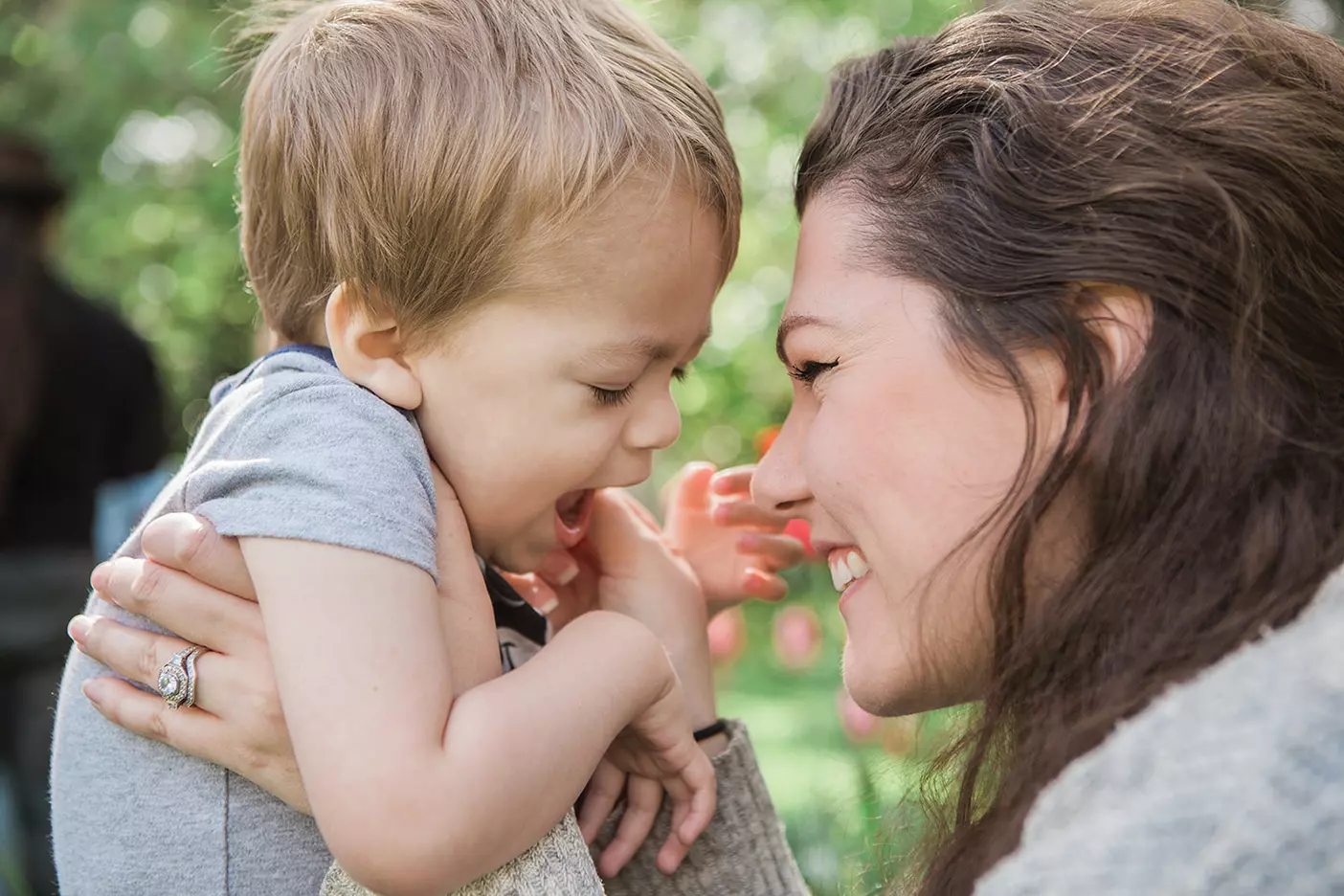 Brittany Markham and her toddler son, Damian.