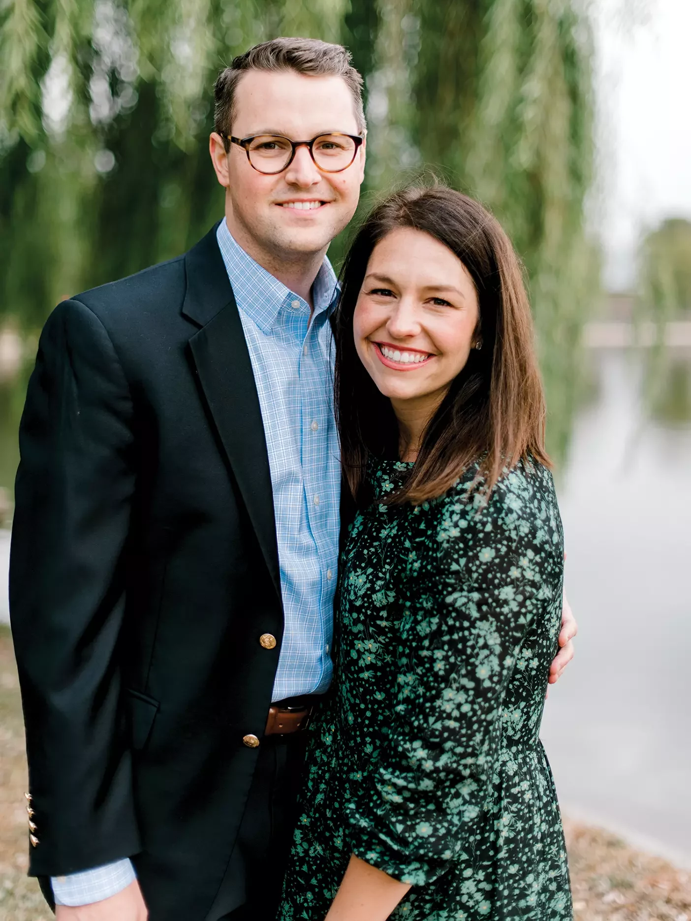 A smiling couple.