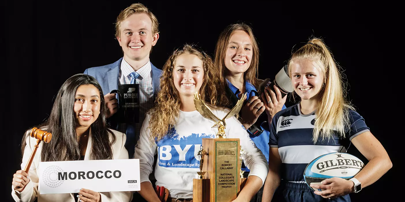 BYU high achievers pose for a picture