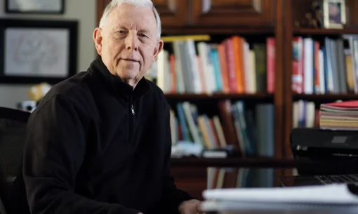 Chet Harmer at his desk.