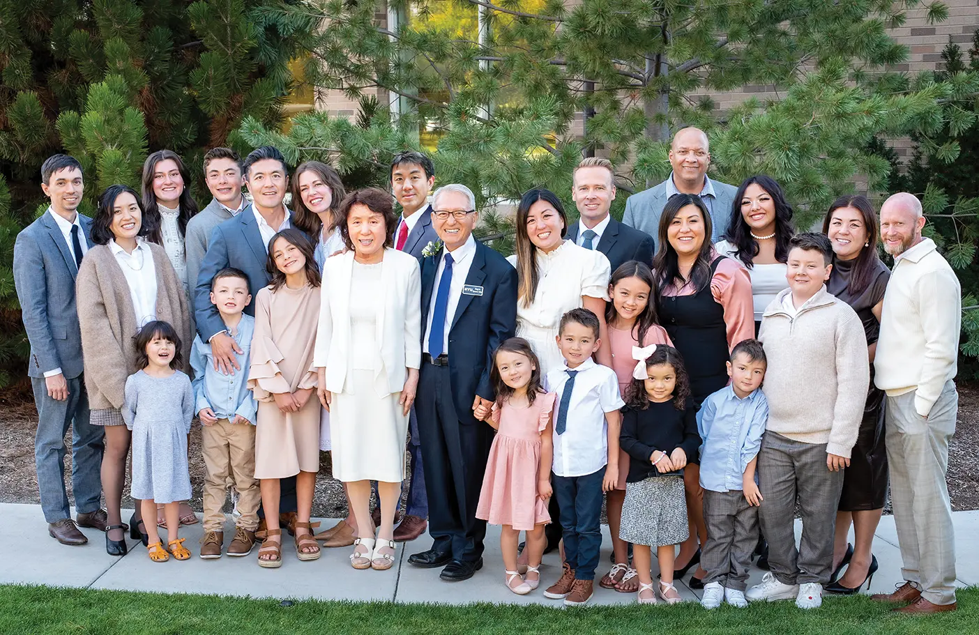 Spencer Shin poses for a picture with his family.