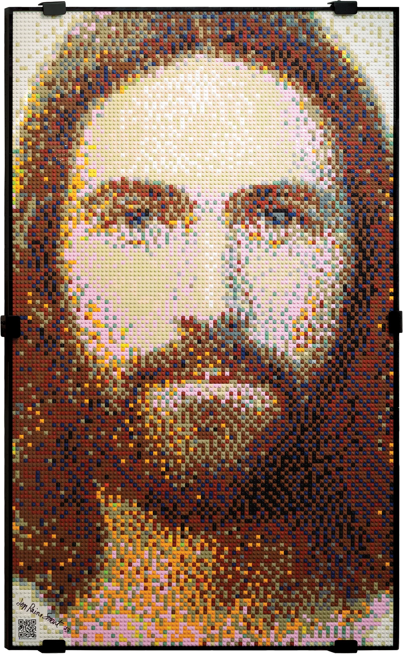 LEGO exhibit mosaic of Jesus Christ.