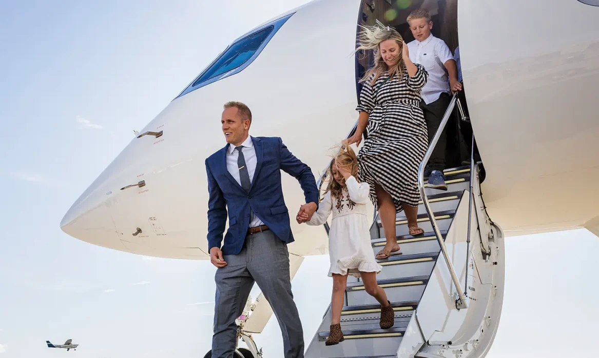 Kevin Young and his family land in Provo.