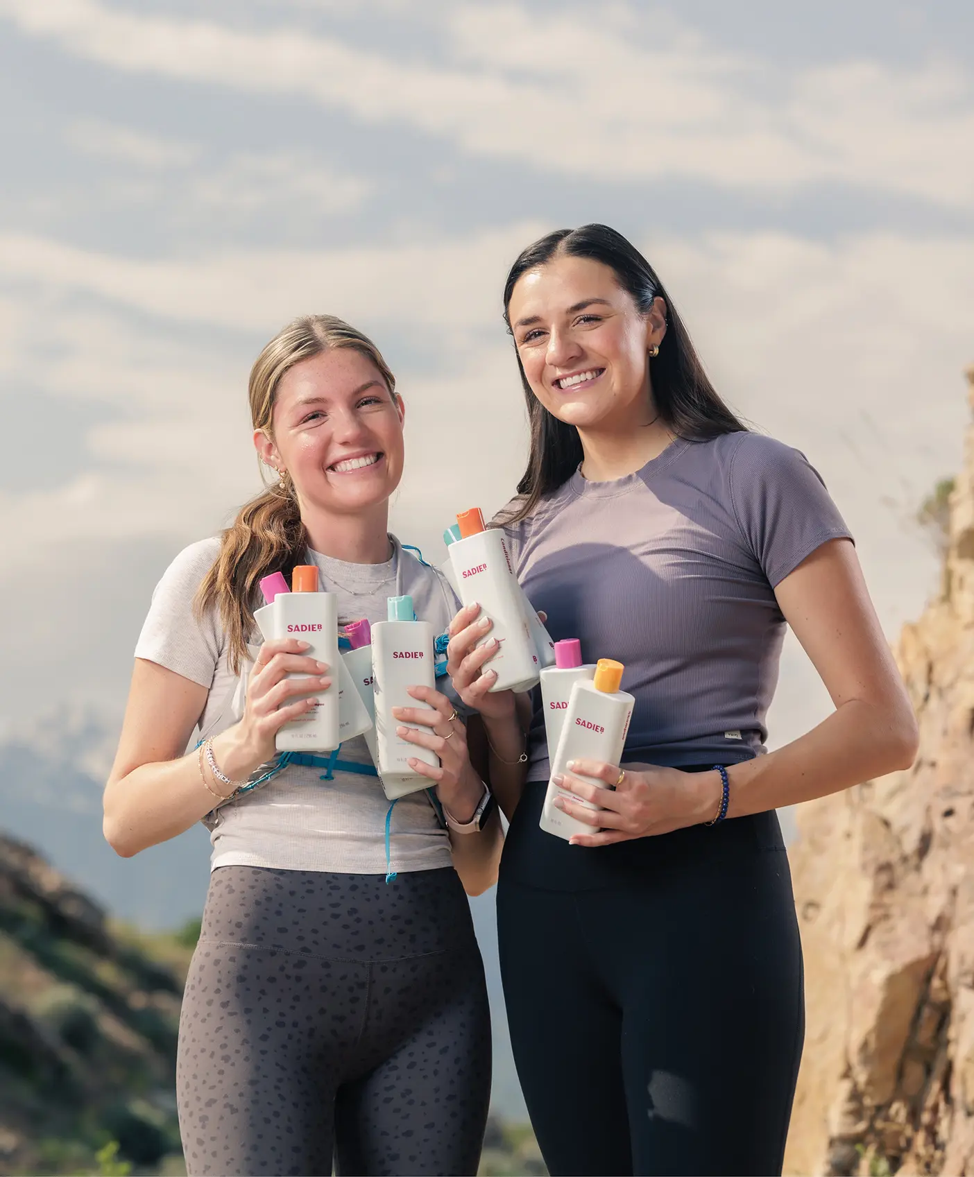 Sadie and Abby Bowler stand with their product line, SadieB.