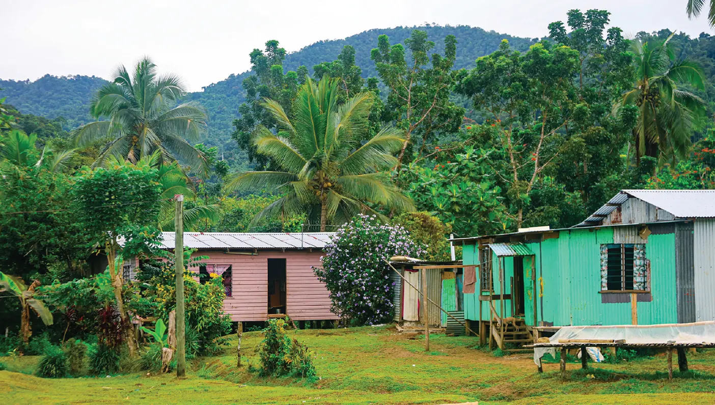 Dwellings in rural Fiji.