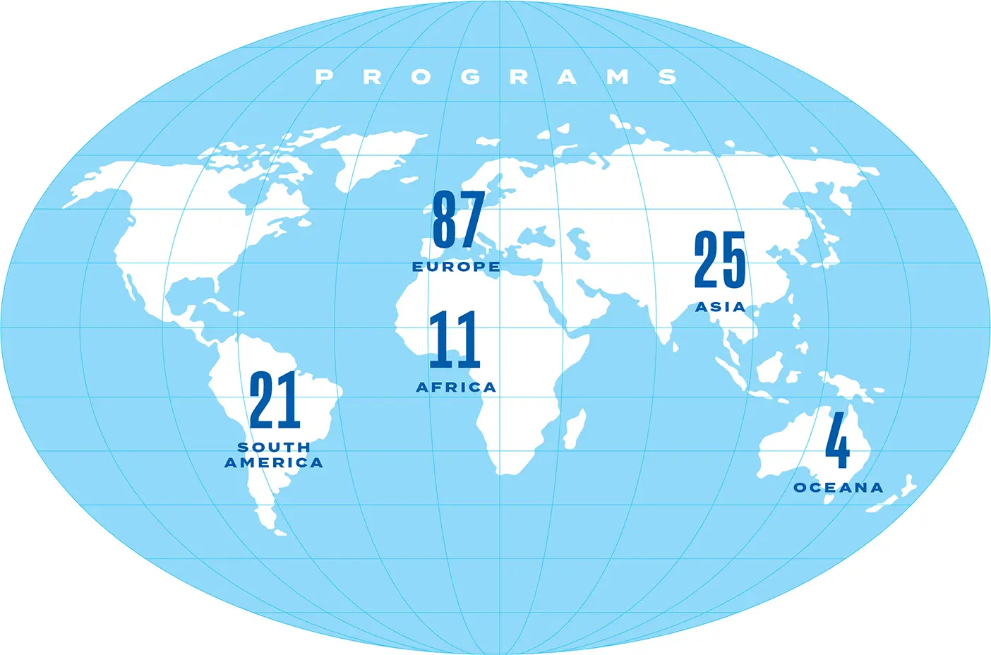 Map showing BYU study-abroad locations around the world.