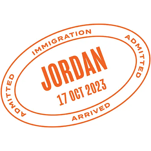 Jordan passport stamp.