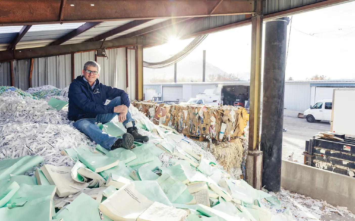 Recycling and waste manager William J. Rudy helps with sustainability efforts on campus.