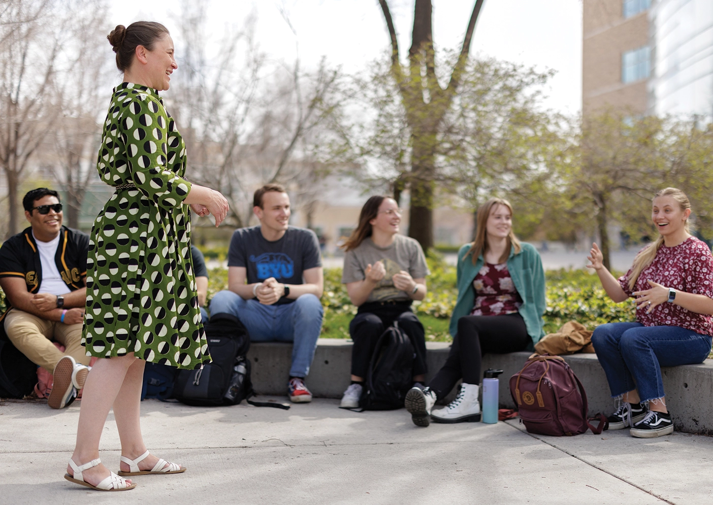 Jessica Preece teaches a class at BYU