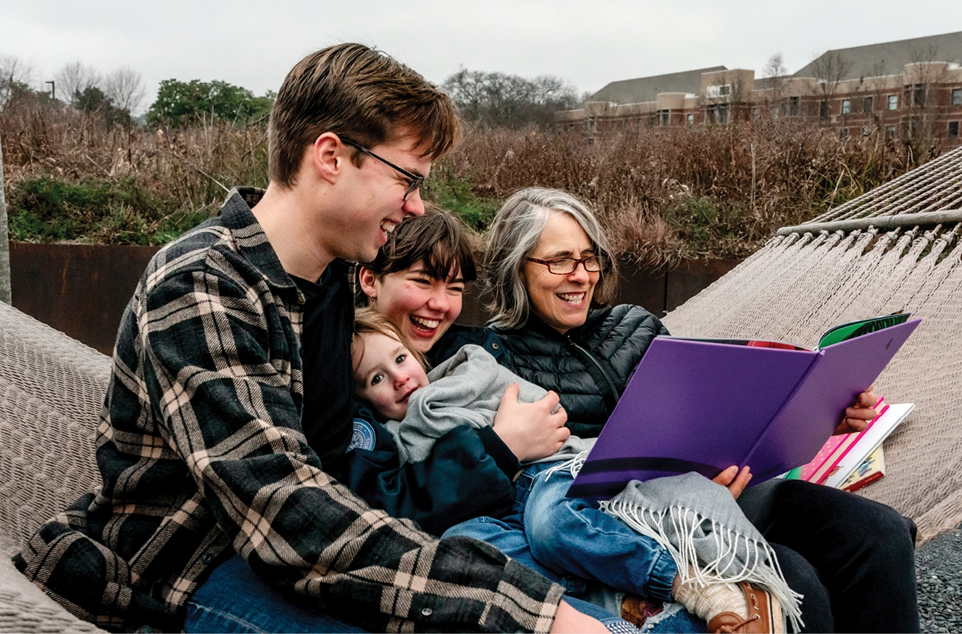 Award-winning children's book writer Annette Bay Pimentel reads with two of her kids and a grandson.