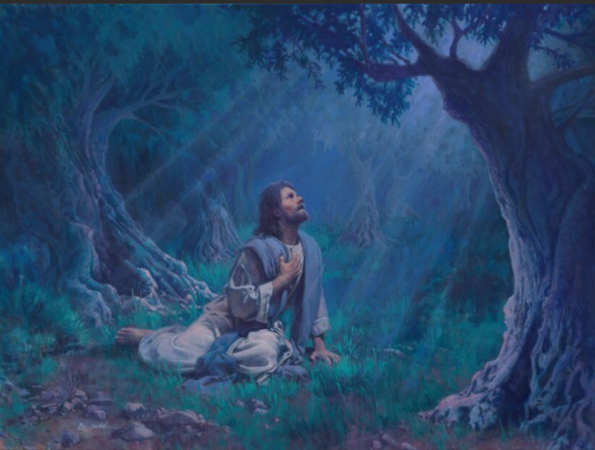 Jesus Christ in the Garden of Gethsemane.