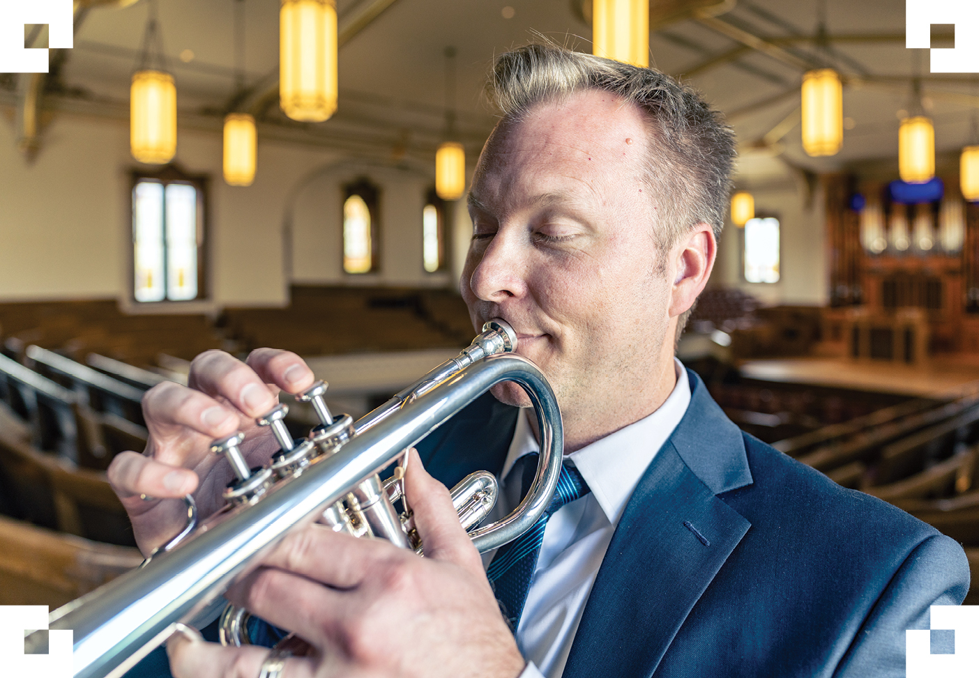 Randy Lee plays the trumpet