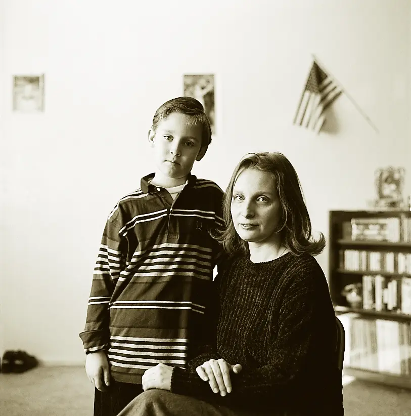 Gabriela Frunza poses with her 7-year-old son, Paul.